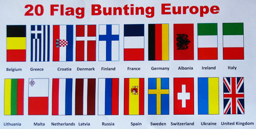 Europe Country Flag Bunting