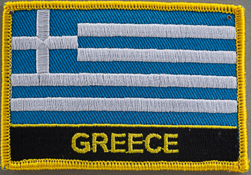 Greece with Name Rectangular Patch