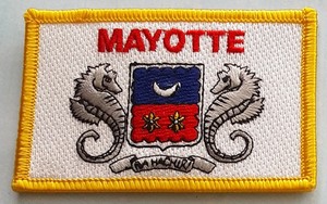 U24 Toppa Termoadesiva Bandiera Di Mayotte - 9x6 Cm - Alta Brillantezza